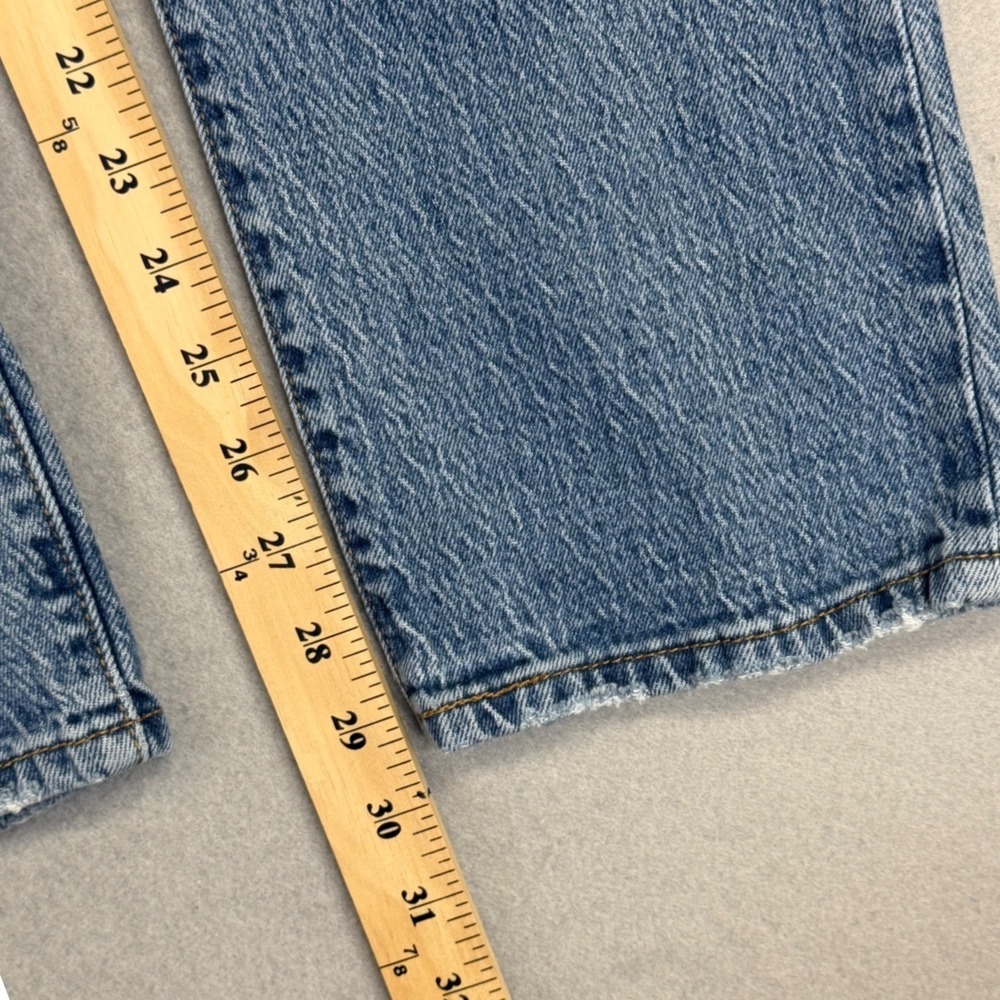 Levi's 501 Original Jeans Women 28 Blue Medium Wash Straight Leg Button Fly - Picture 9 of 10